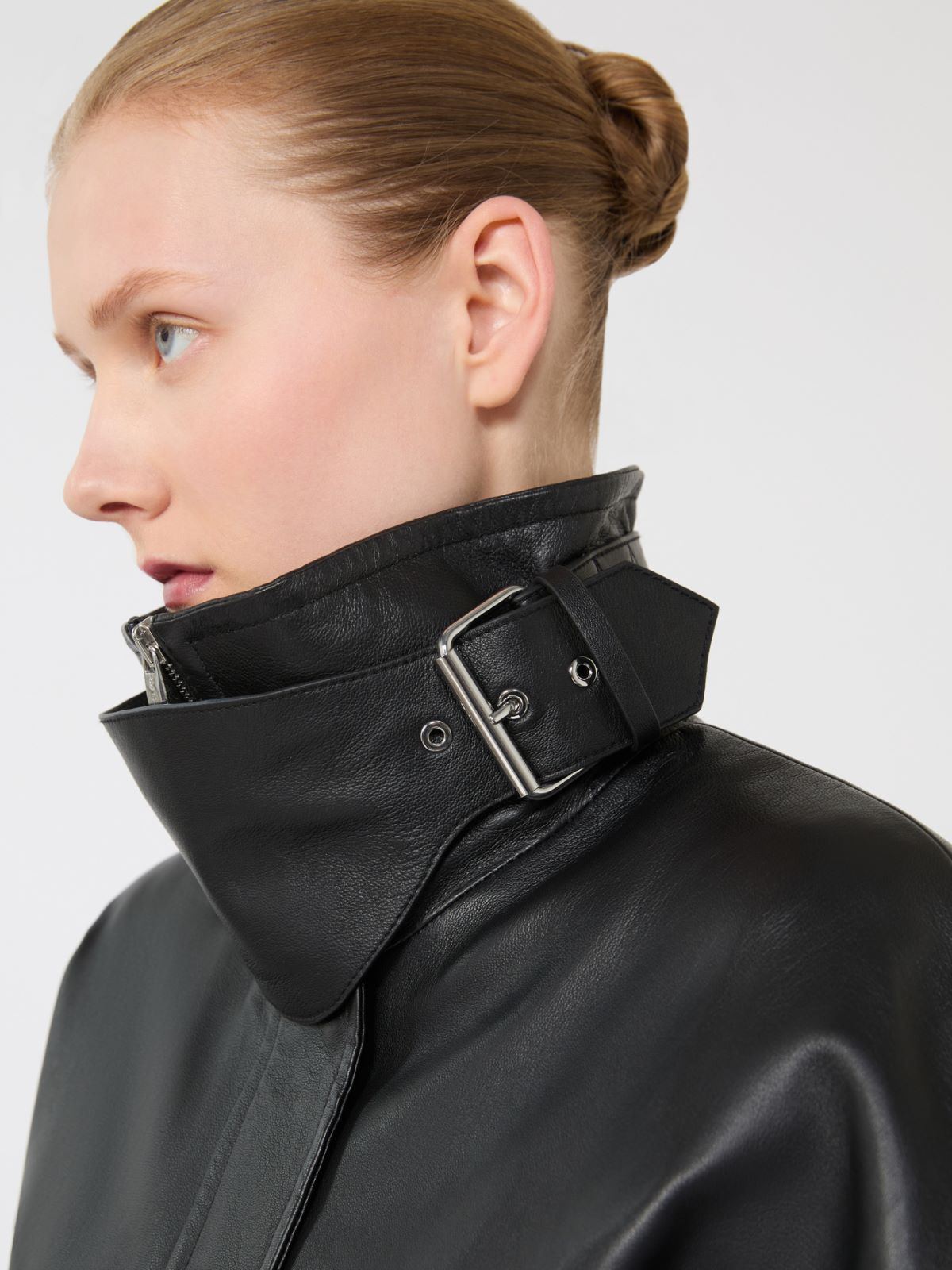 Veste courte en cuir - NOIR - Max Mara - 6