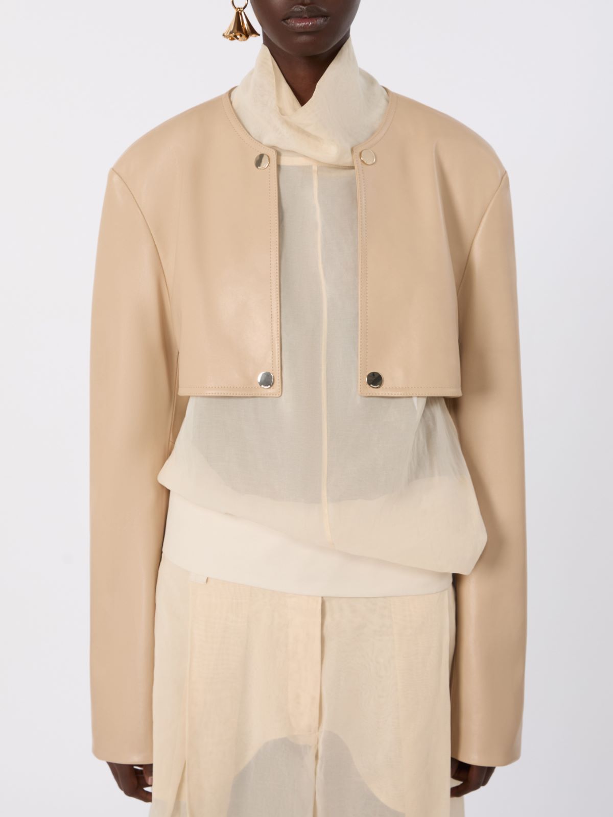 Nappa leather two-piece jacket - BEIGE - Max Mara - 5