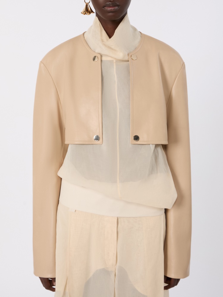 Nappa leather two-piece jacket - BEIGE - Max Mara - 5