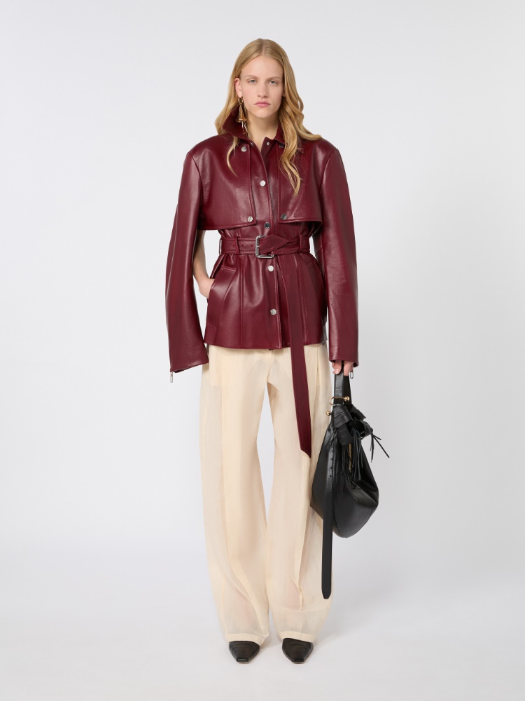 Zweiteilige Jacke aus Nappaleder - BORDEAUX - Max Mara