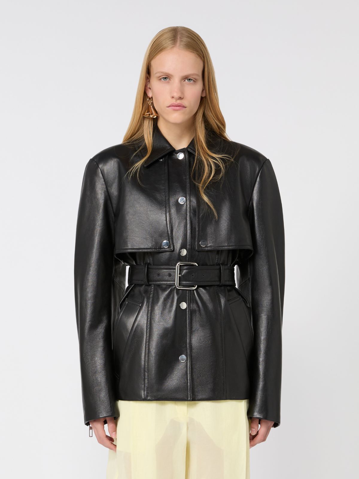 Nappa leather two-piece jacket - BLACK - Max Mara - 2