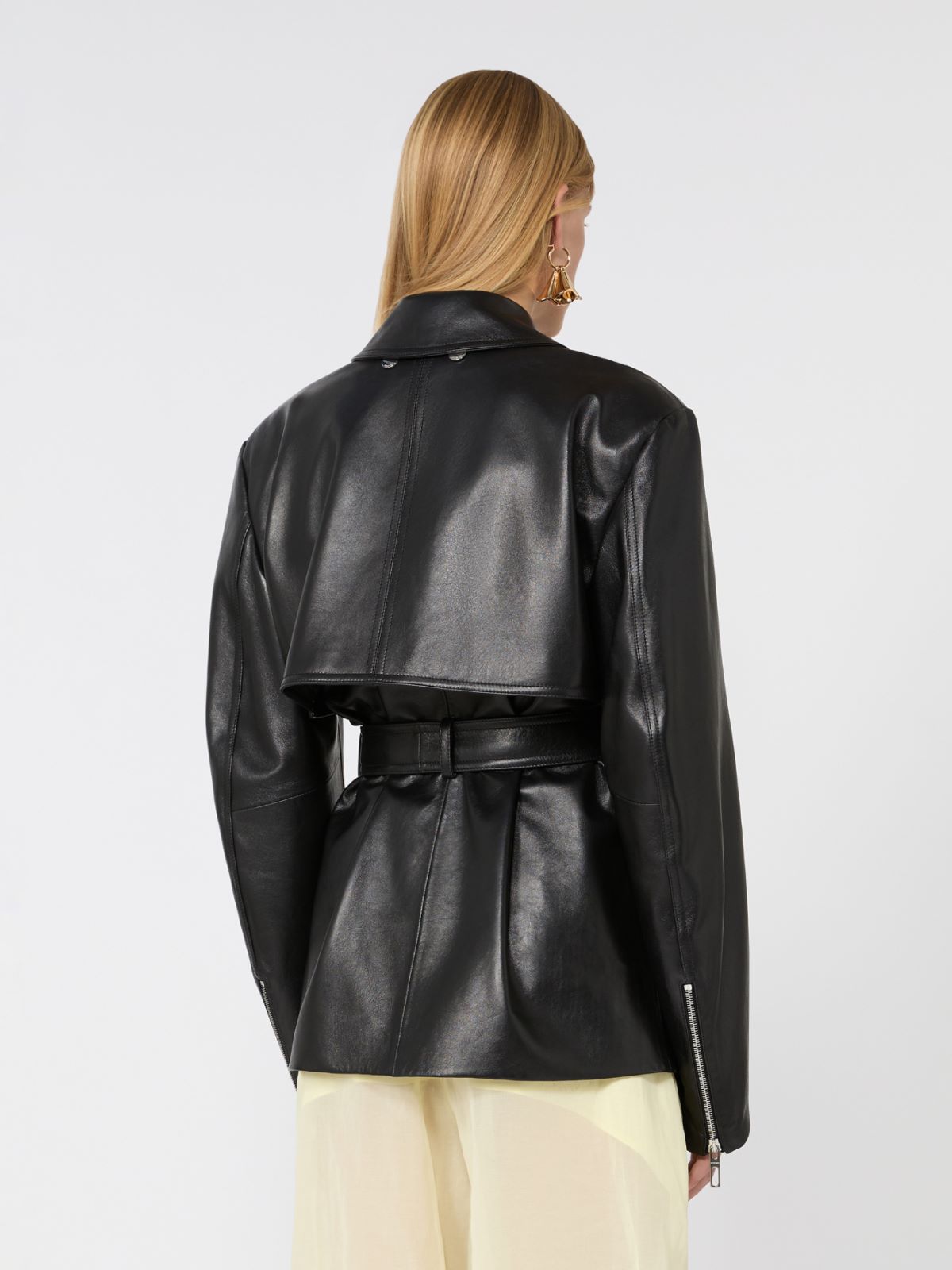 Nappa leather two-piece jacket - BLACK - Max Mara - 3