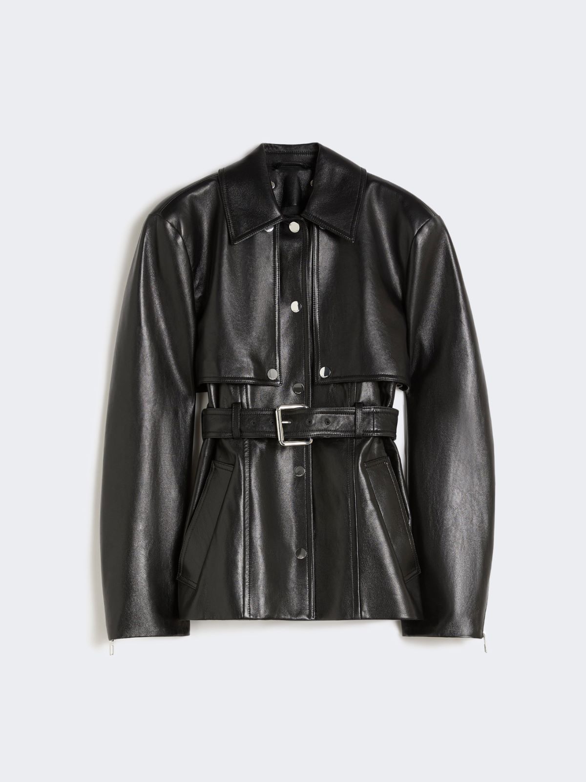 Nappa leather two-piece jacket - BLACK - Max Mara - 6