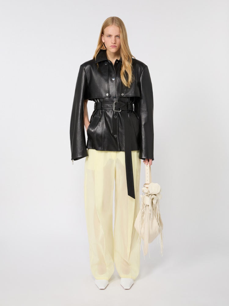 Nappa leather two-piece jacket - BLACK - Max Mara