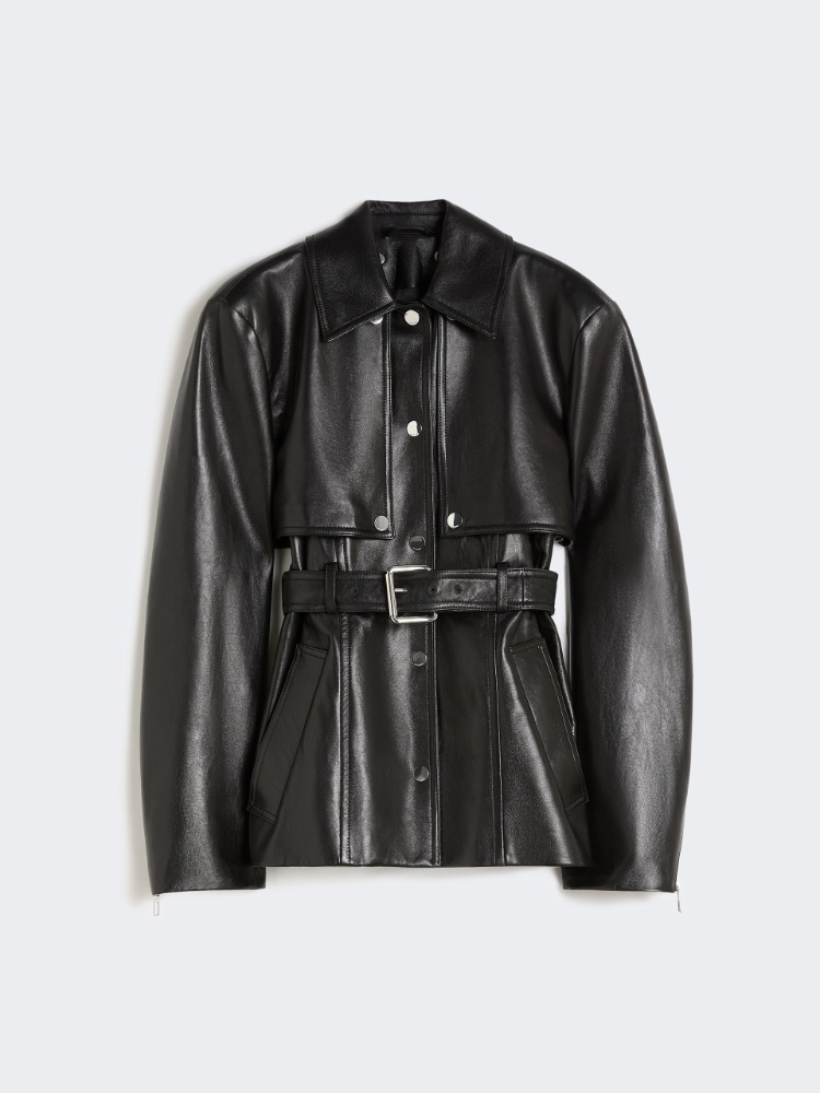 Nappa leather two-piece jacket - BLACK - Max Mara