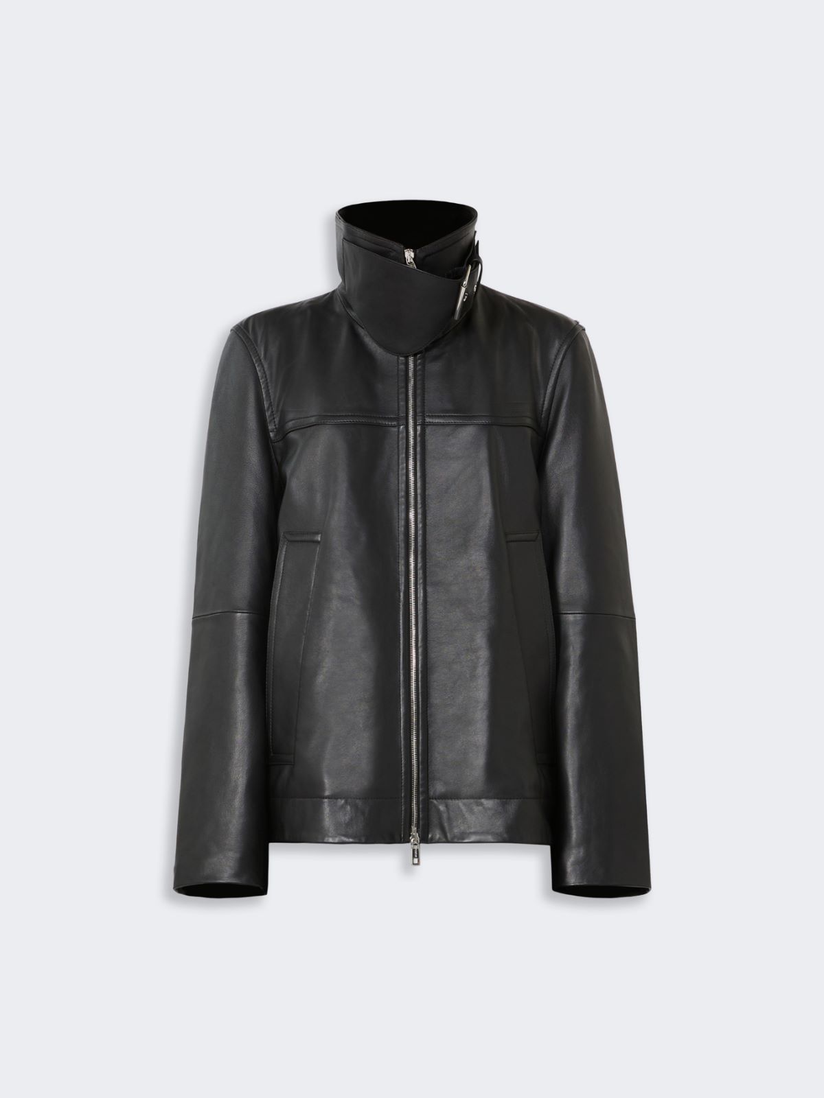 Oversized leather heavy jacket - BLACK - Max Mara - 11