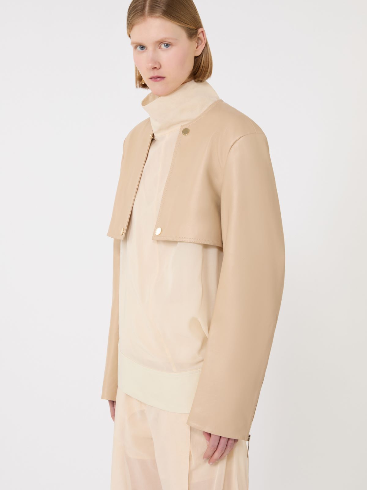 Zweiteiliger Trenchcoat aus Nappaleder - BEIGE - Max Mara - 4
