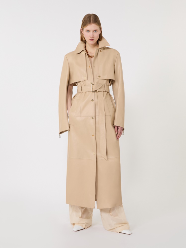 Zweiteiliger Trenchcoat aus Nappaleder - BEIGE - Max Mara