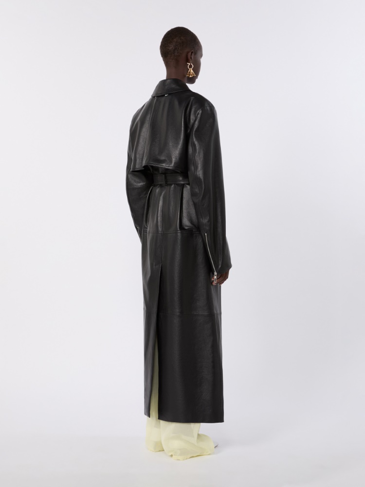 Nappa leather two-piece trench coat - BLACK - Max Mara - 3