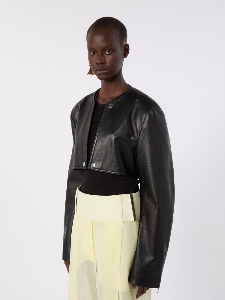 Nappa leather two-piece trench coat - BLACK - Max Mara - 4