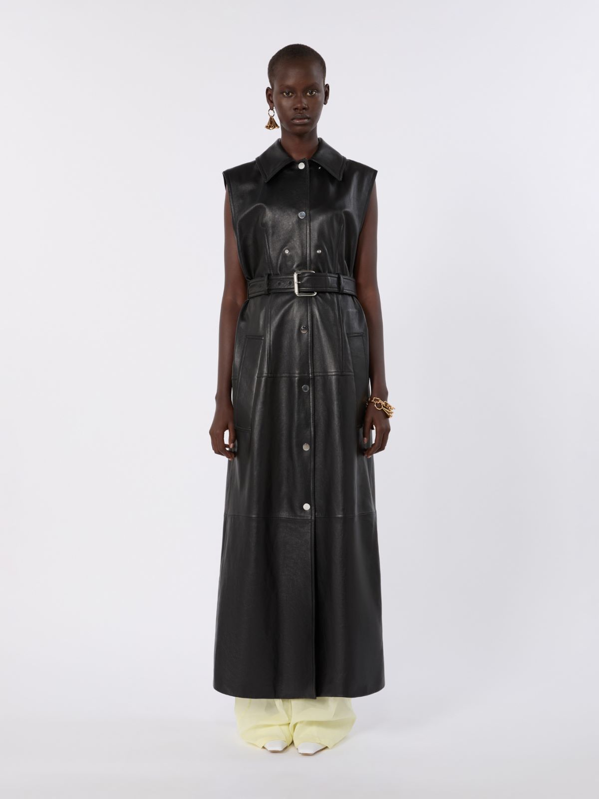 Nappa leather two-piece trench coat - BLACK - Max Mara - 5