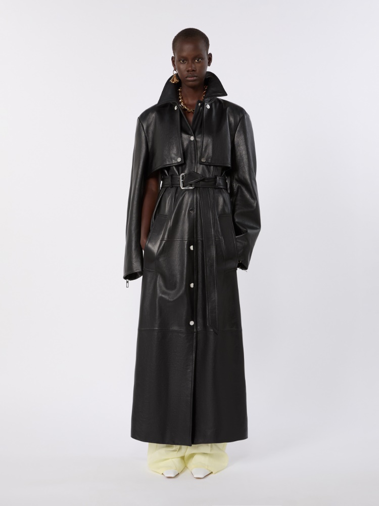 Nappa leather two-piece trench coat - BLACK - Max Mara - 1