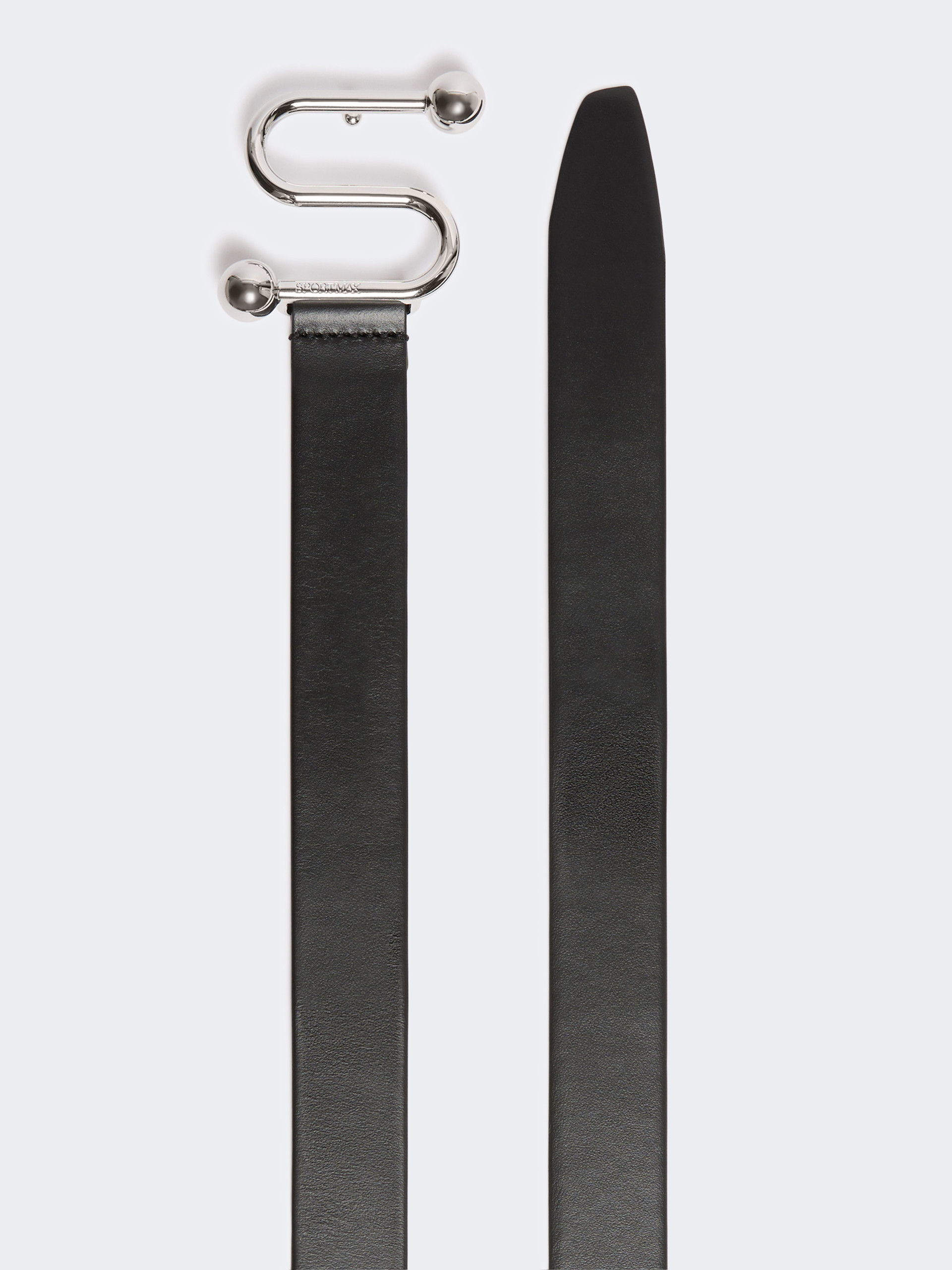 Leather belt with S buckle - BLACK - Max Mara - 2