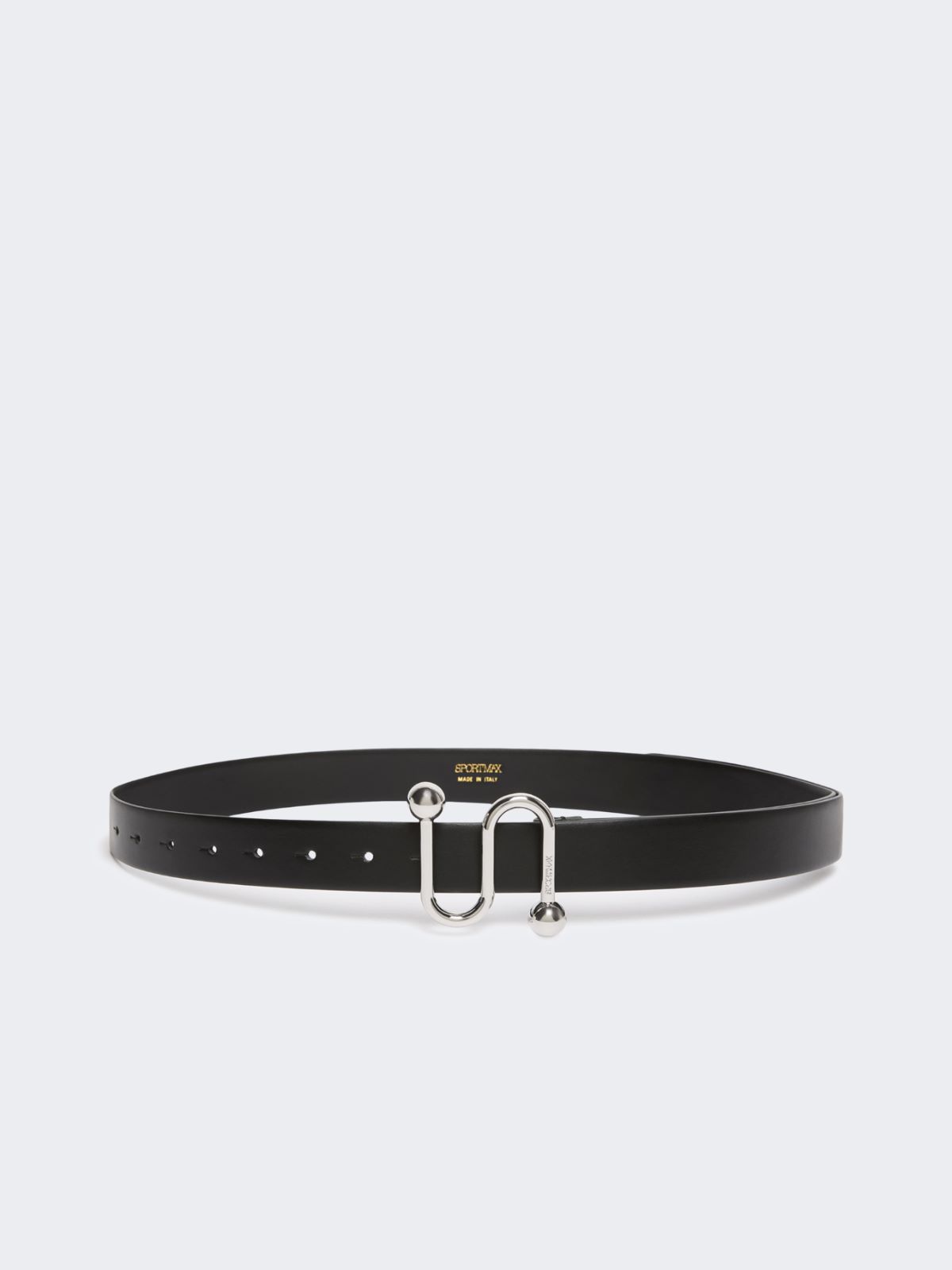 Leather belt with S buckle - BLACK - Max Mara - 5