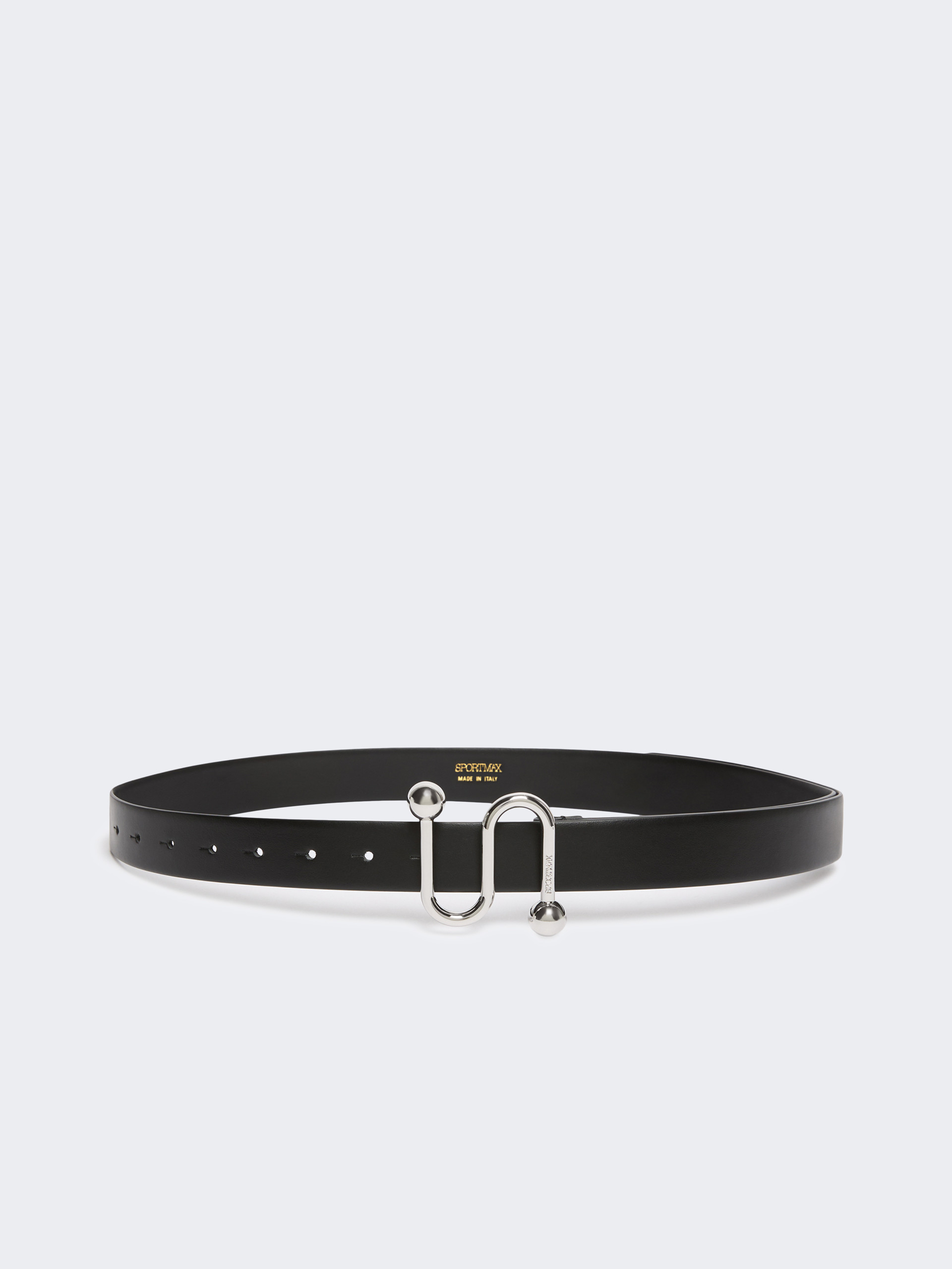 Leather belt with S buckle - BLACK - Max Mara