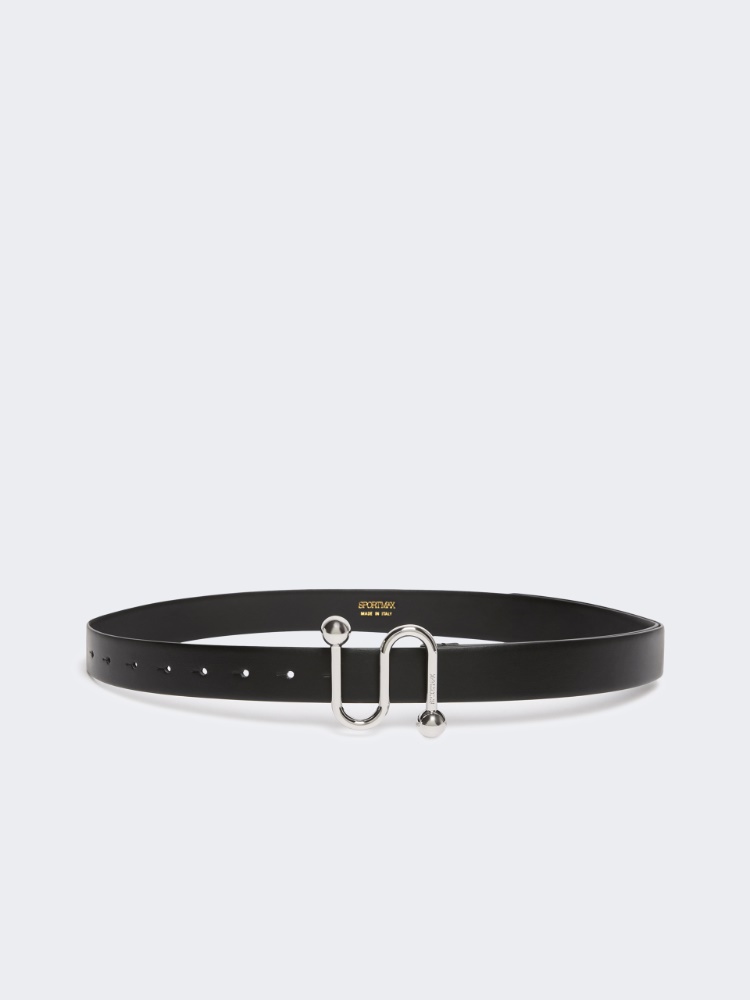 Leather belt with S buckle - BLACK - Max Mara