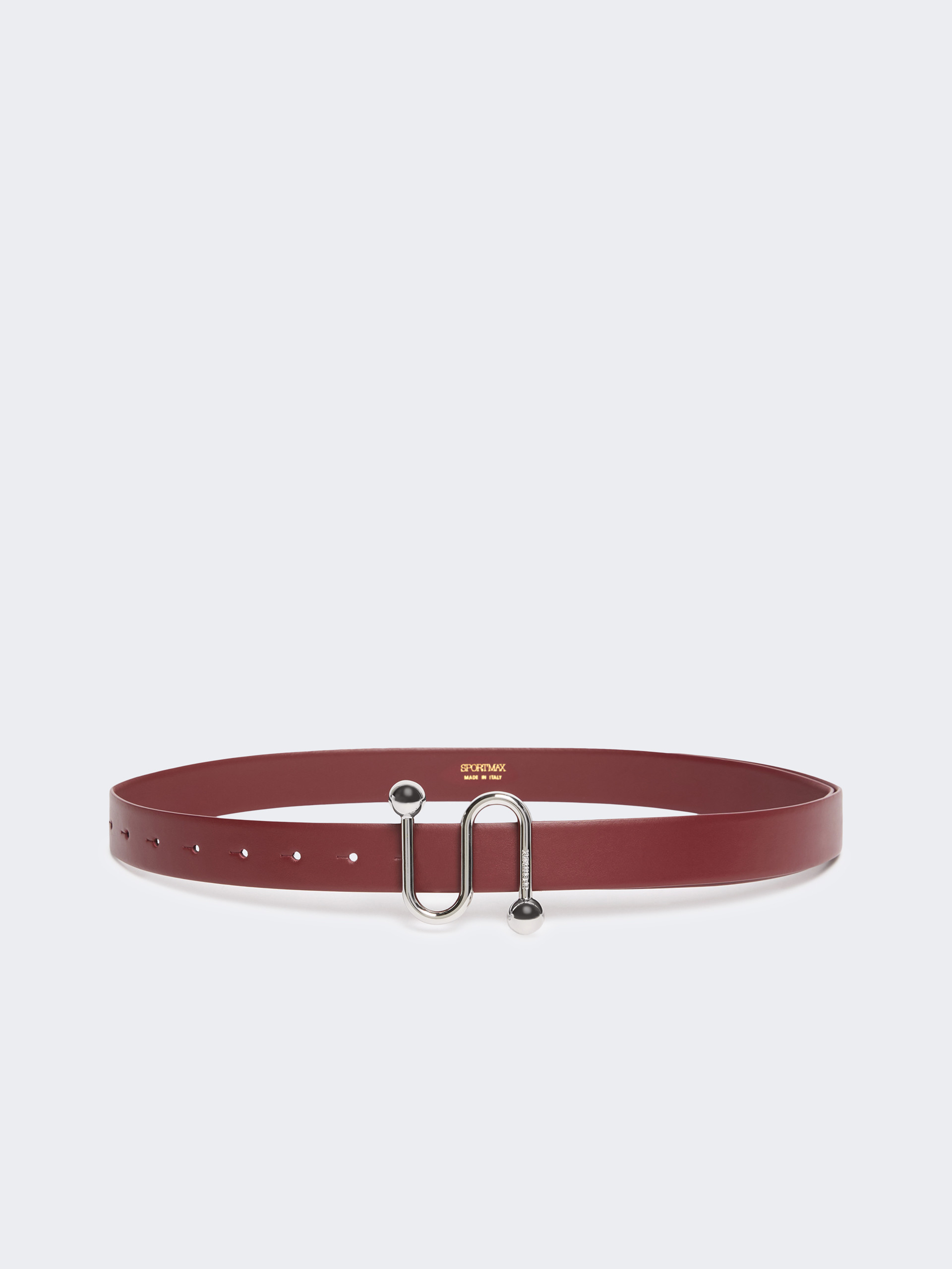 Leather belt with S buckle - BORDEAUX - Max Mara