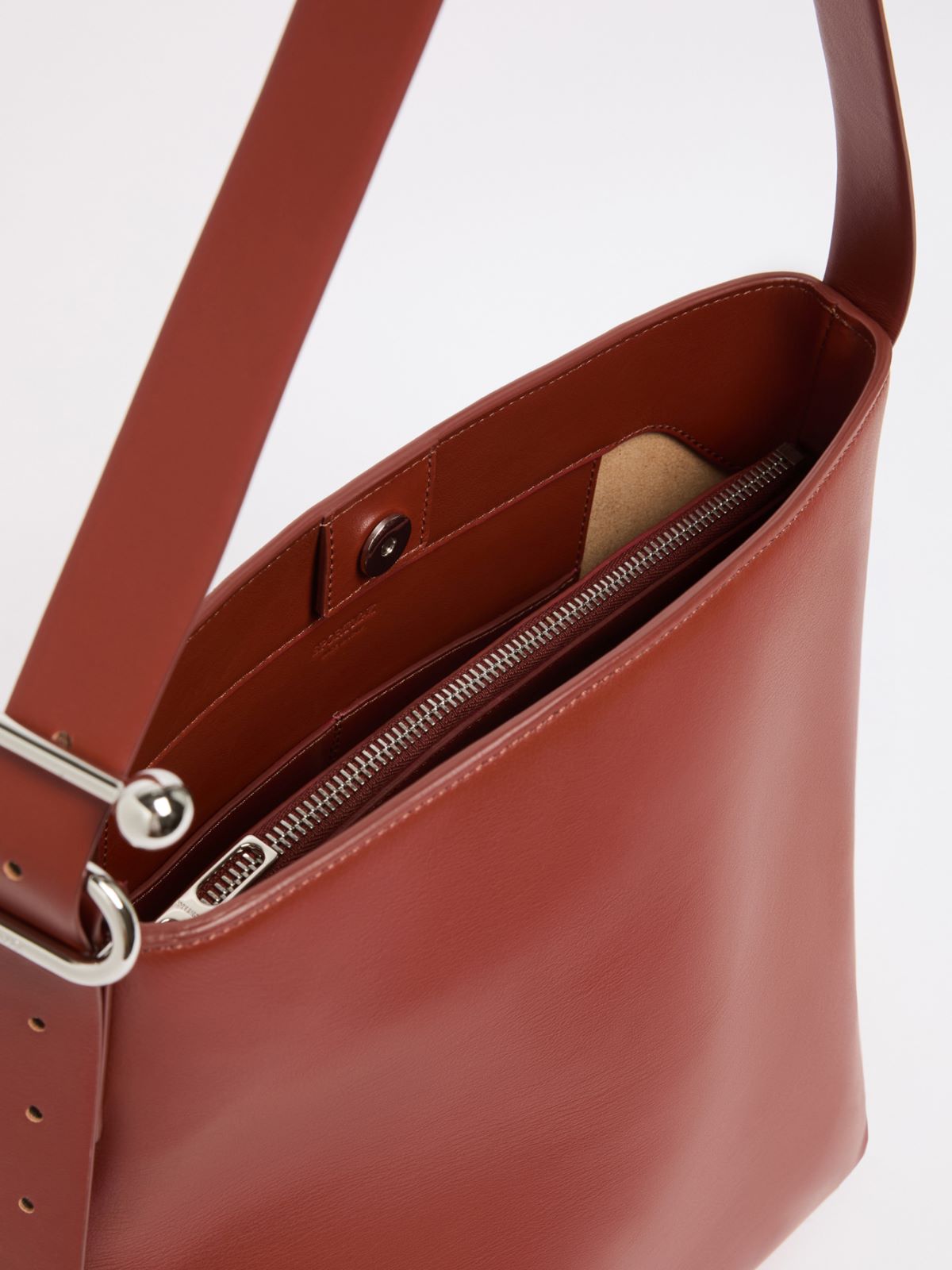 Leather S-buckle shopper bag - RUST - Max Mara - 6