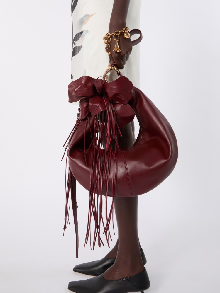 Hobo-Bag aus Nappaleder - BORDEAUX - Max Mara