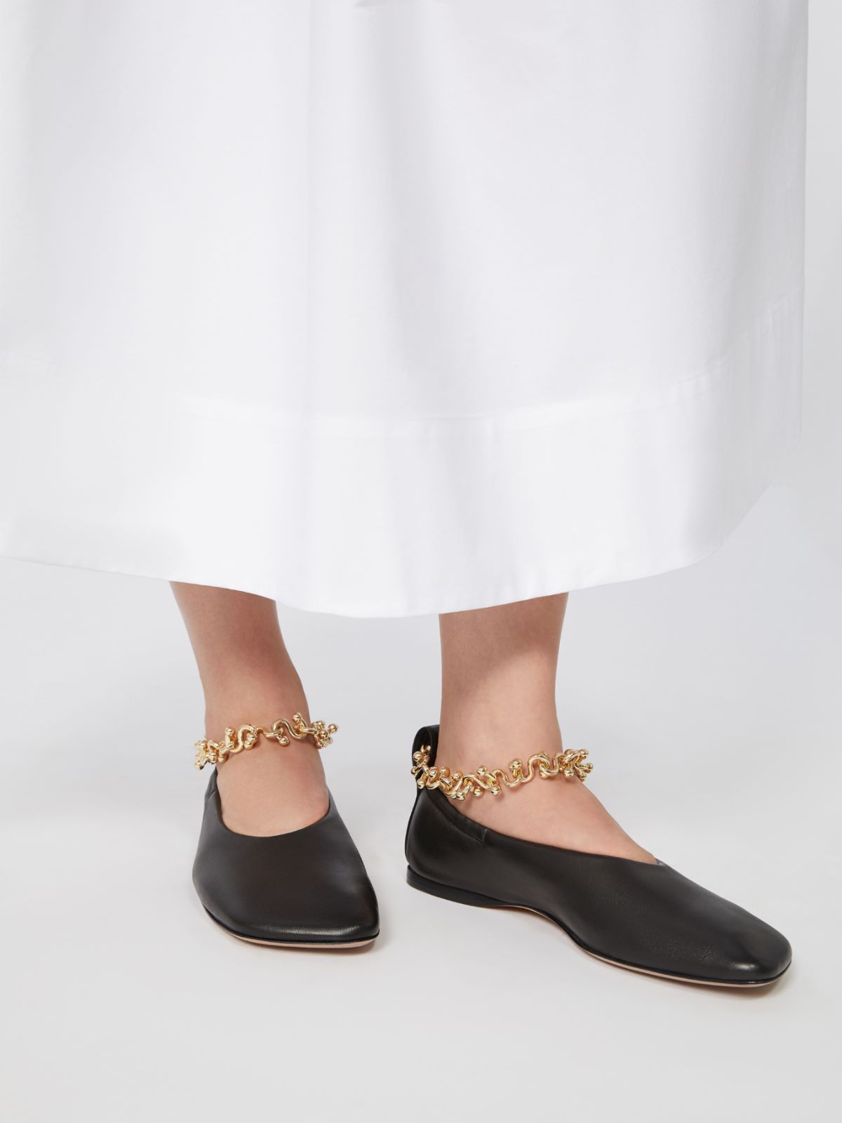 Nappa leather ballerinas with ankle band - BLACK - Max Mara - 11