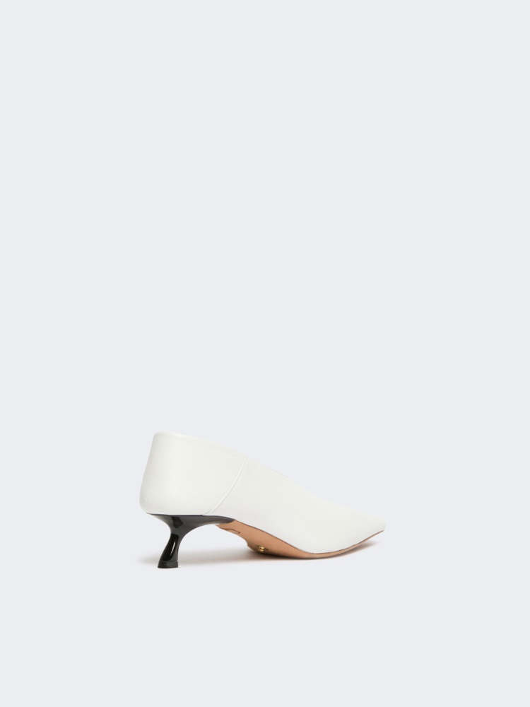 Escarpin en nappa avec talon repliable - BLANC - Max Mara - 3