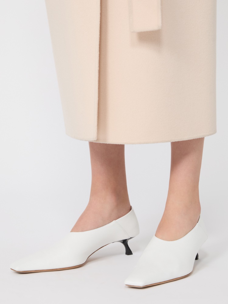 Nappa leather pumps with foldable back - WHITE - Max Mara - 5
