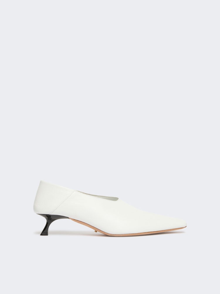 Nappa leather pumps with foldable back - WHITE - Max Mara