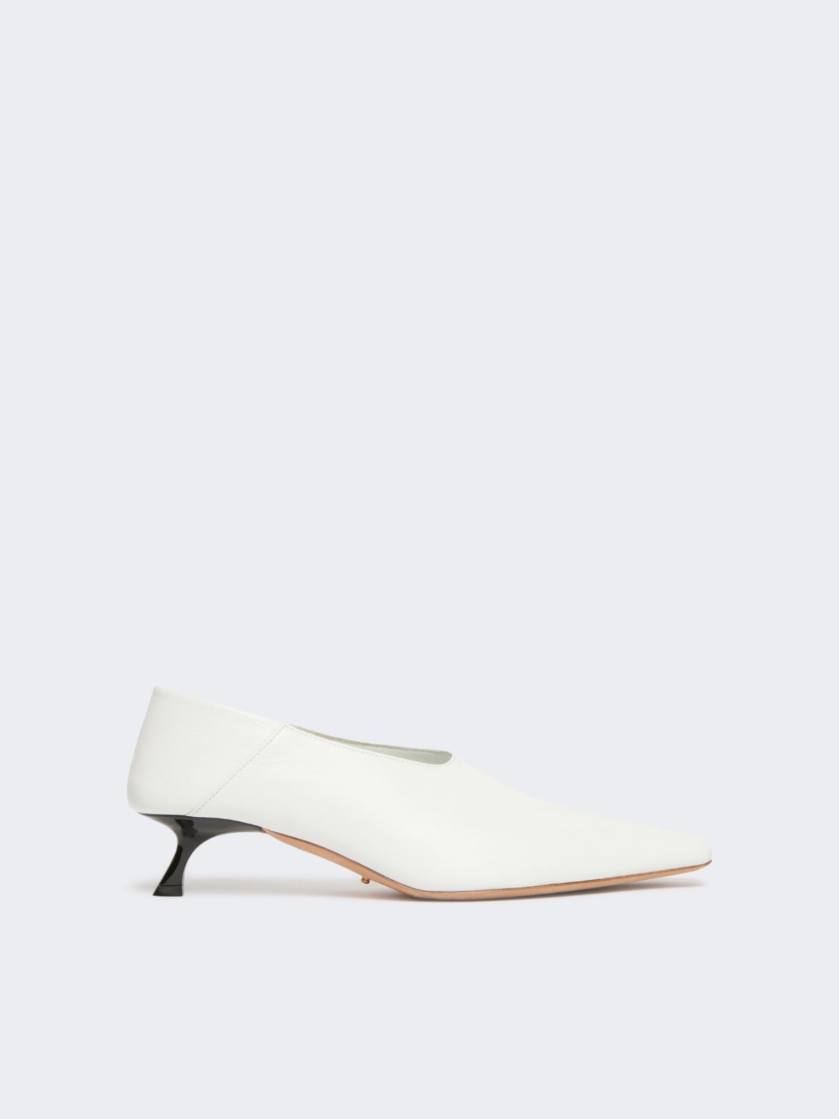 Nappa leather pumps with foldable back - WHITE - Max Mara