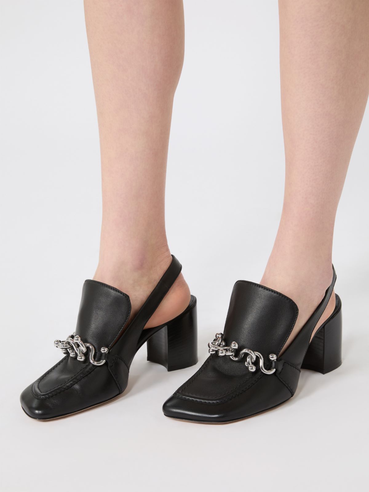 Nappa leather slingbacks + BLACK - Max Mara