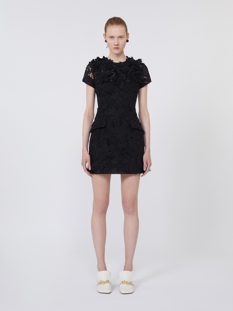 Kleid aus Makramee mit Sanduhr-Schnitt - SCHWARZ - Max Mara - 2