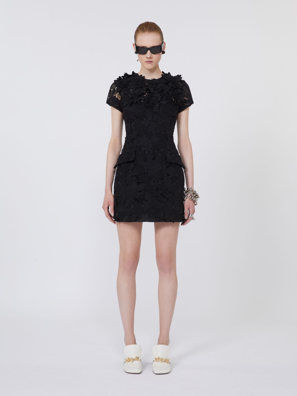 Macramé hourglass dress - BLACK - Max Mara