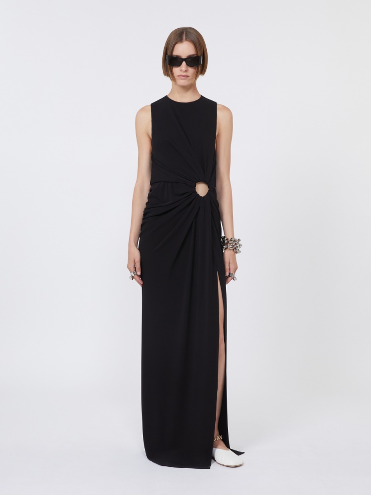 Sleeveless stretch jersey dress + BLACK - Max Mara