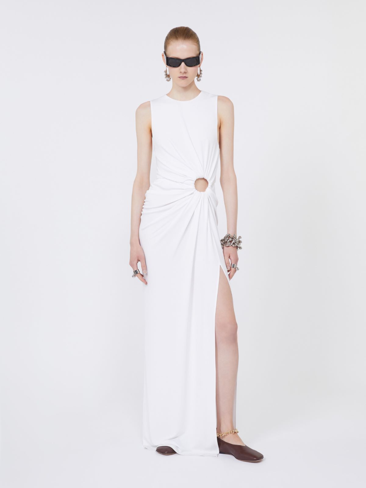 Sleeveless stretch jersey dress - MILK