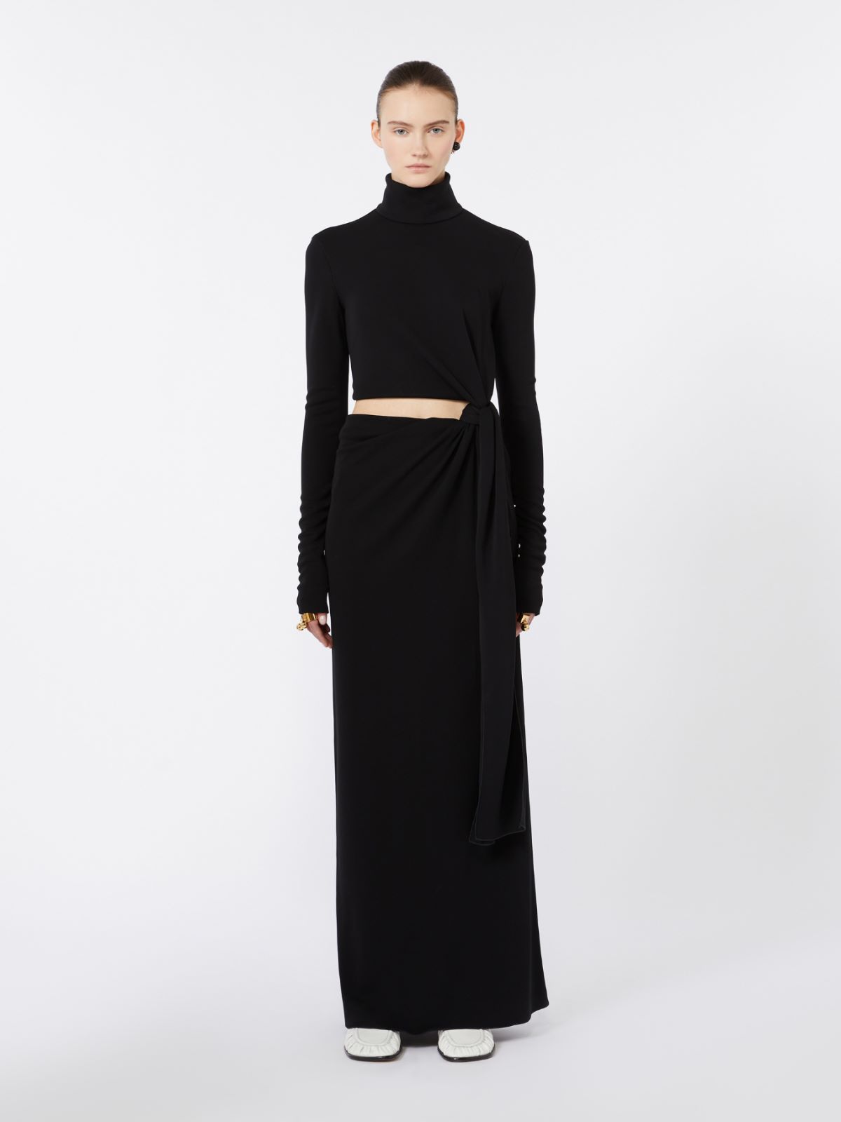 Jersey dress with knot - BLACK - Max Mara - 5