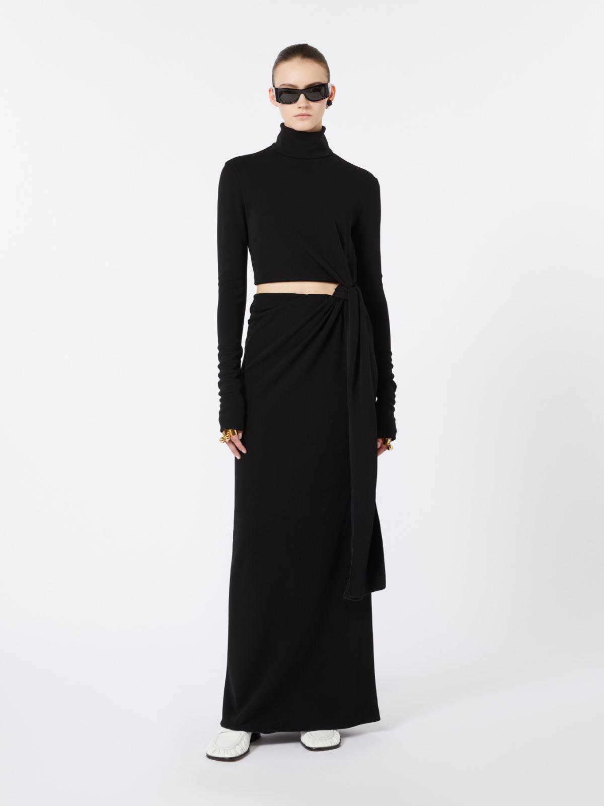 Jersey dress with knot - BLACK - Max Mara