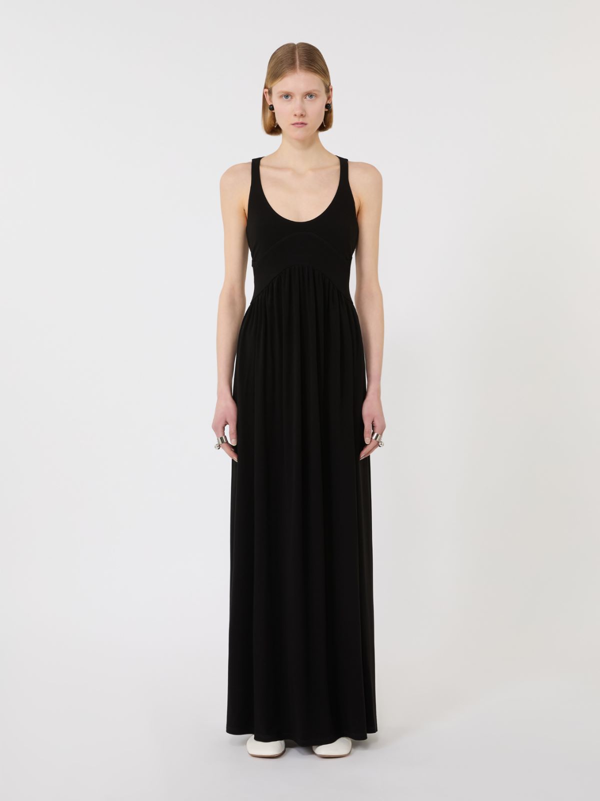 Long crepe jersey dress - BLACK - Max Mara - 2