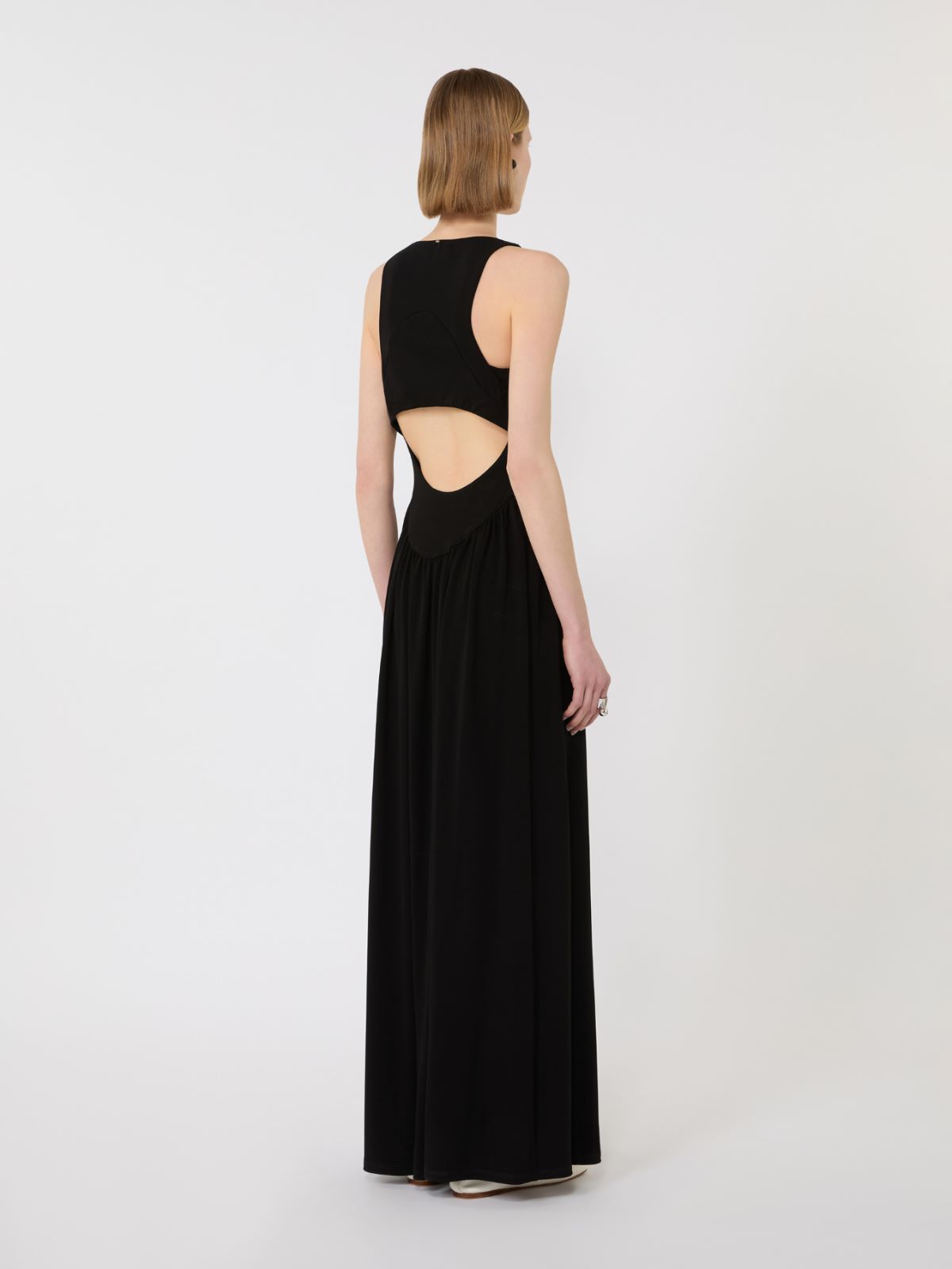 Long crepe jersey dress - BLACK - Max Mara - 3