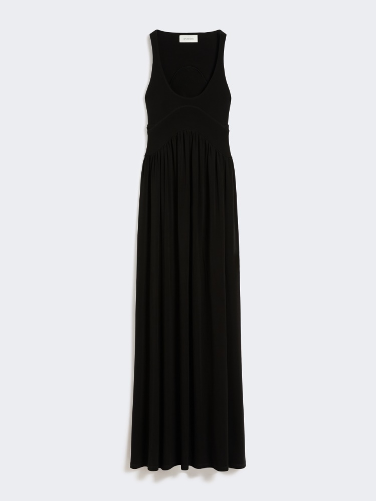 Long crepe jersey dress - BLACK - Max Mara - 5