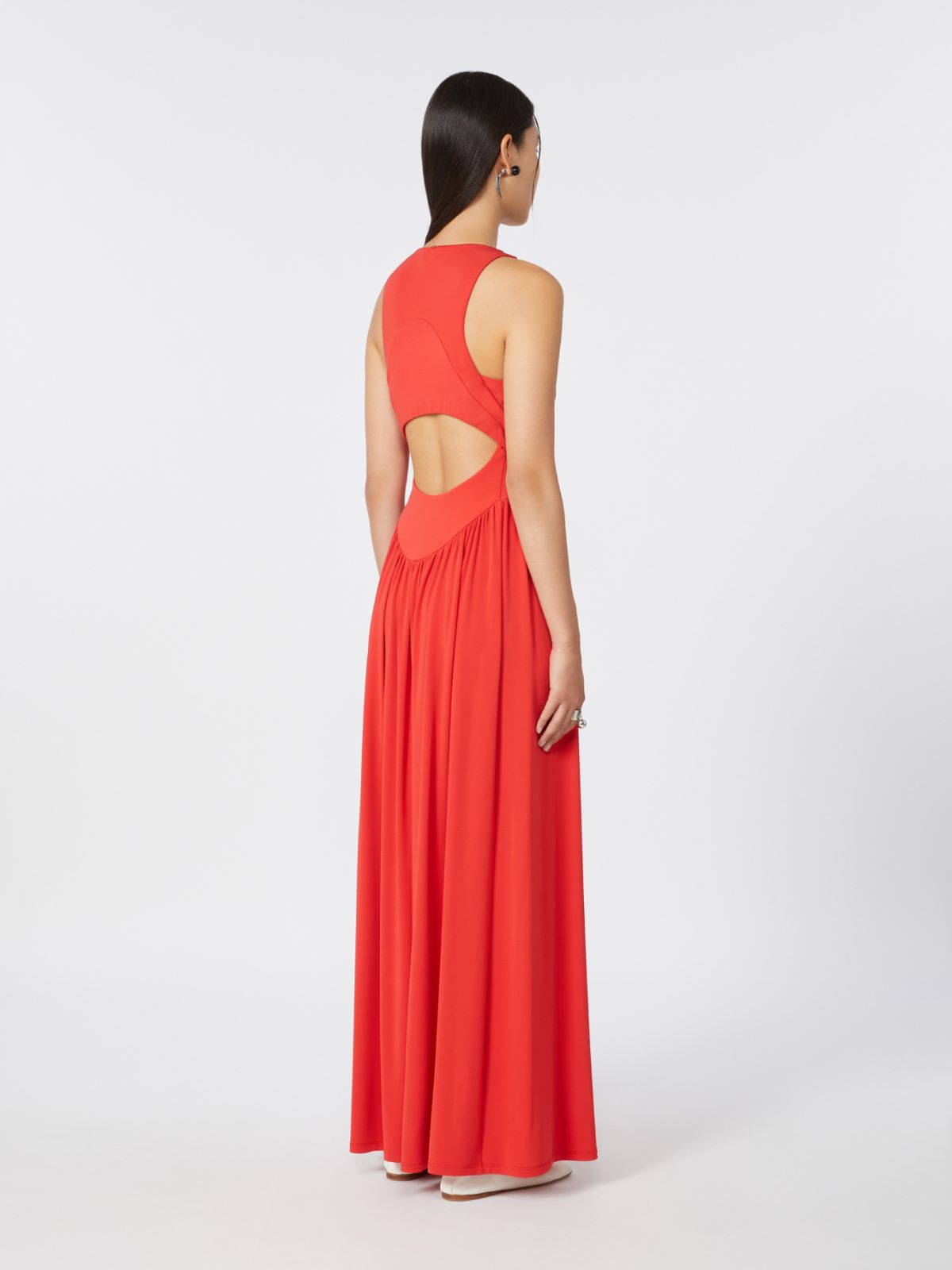 Long crepe jersey dress - CORAL - Max Mara - 3