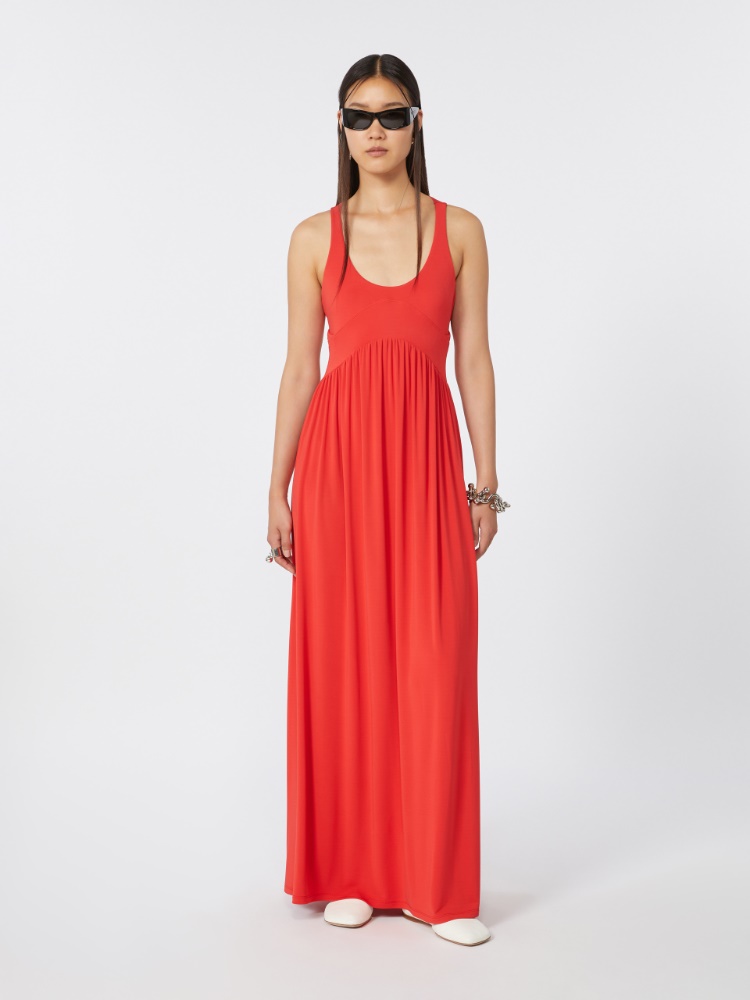 Long crepe jersey dress - CORAL - Max Mara