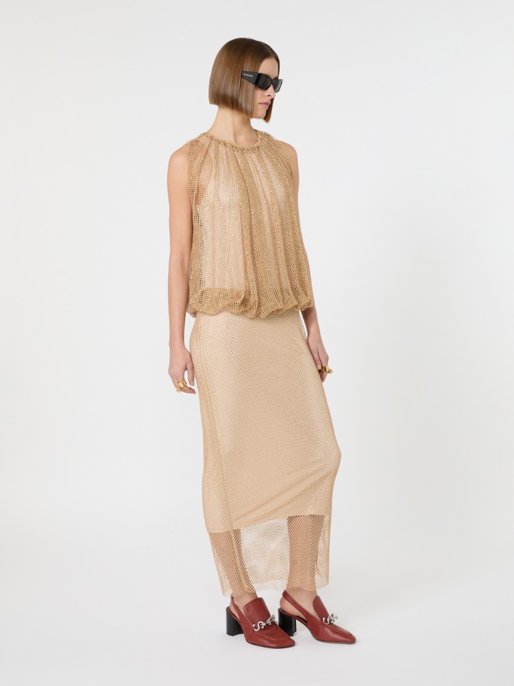 Sleeveless jersey dress with crystals + CAMEL - Max Mara