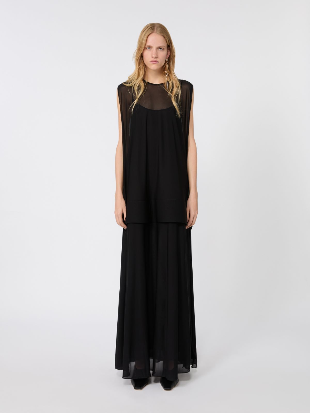 Robe longue en jersey de viscose - NOIR - Max Mara - 2