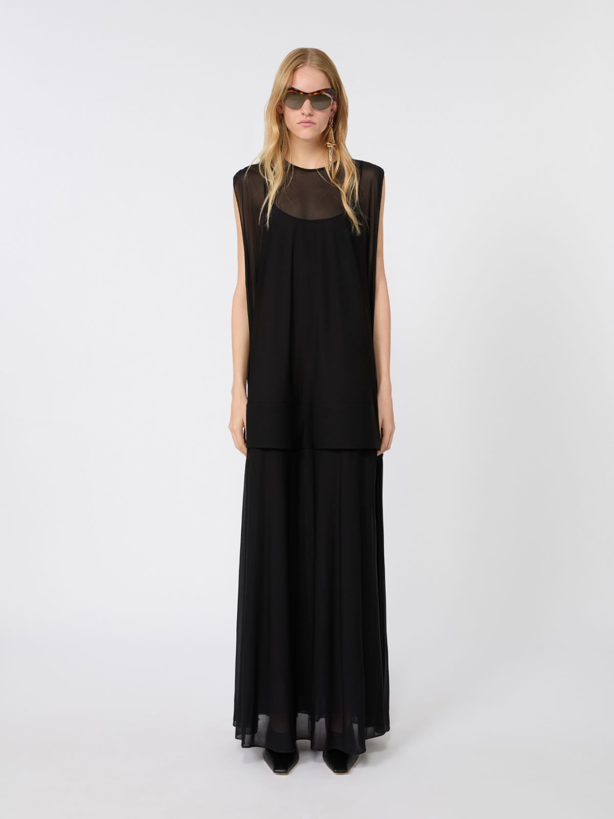 Long, viscose jersey dress - BLACK - Max Mara