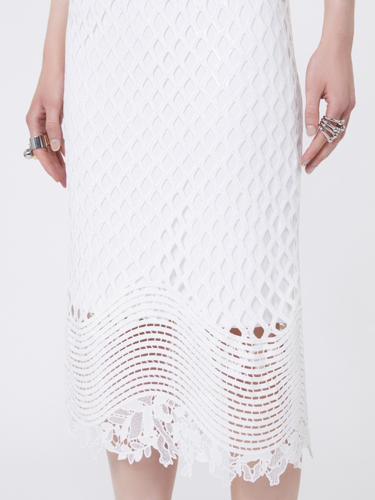 Sequinned mesh skirt - WHITE - 4
