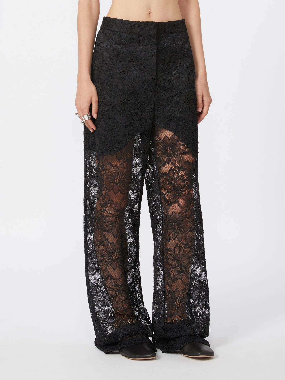 Lace trousers - BLACK - Max Mara - 10