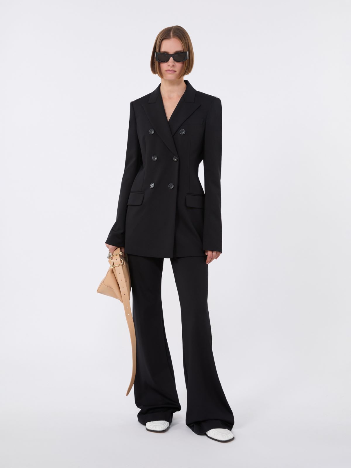 Flared trousers in stretch jersey - BLACK - Max Mara - 5