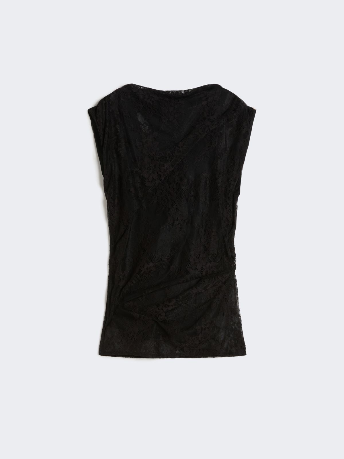 Two-tone lace top - BLACK - Max Mara - 10