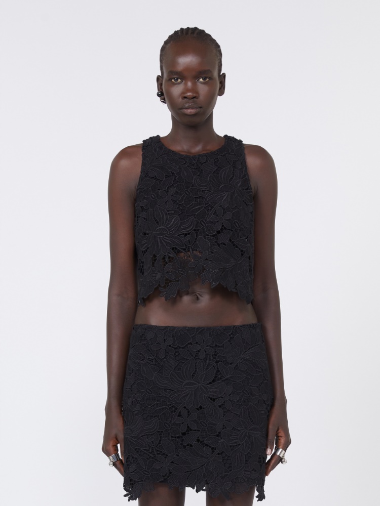 Short macramé top - BLACK - Max Mara - 2