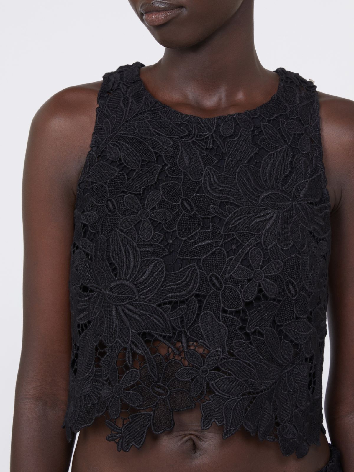 Short macramé top - BLACK - Max Mara - 5