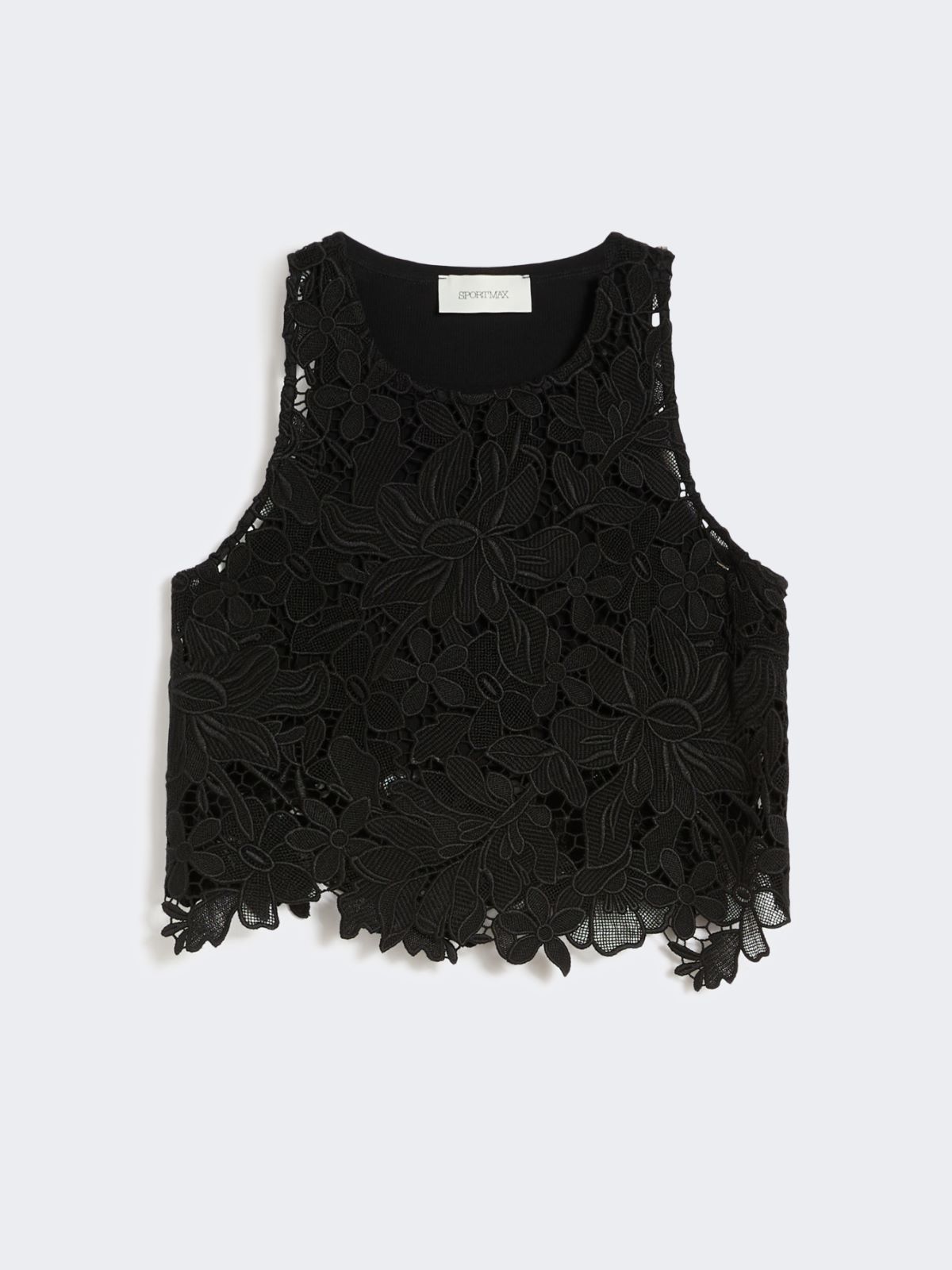 Short macramé top - BLACK - Max Mara - 6